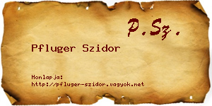 Pfluger Szidor névjegykártya